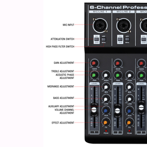 家庭用カラオケとクラブアプリケーション用の<span class=keywords><strong>4</strong></span>つのチャンネルUSBインターフェイス付きST-4Mミニオーディオミキサー - Product Image 5