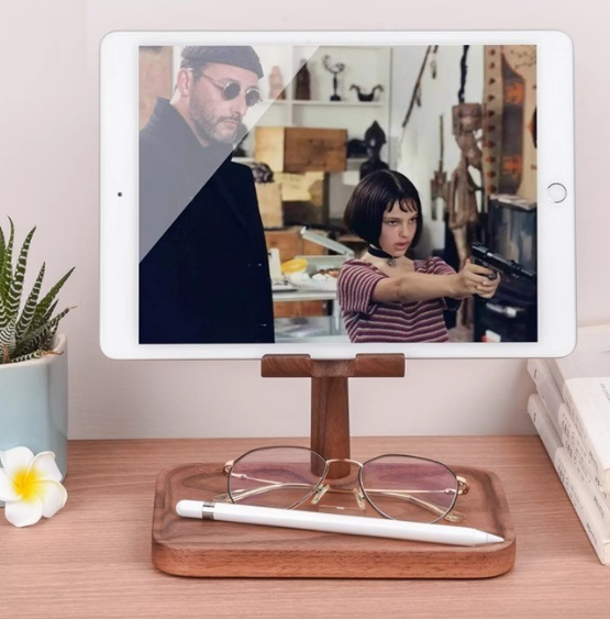 2026 Trending gifts products wholesales Custom logo Natural Wooden Mobile phone Holder Stand for Tablet Ipad phones