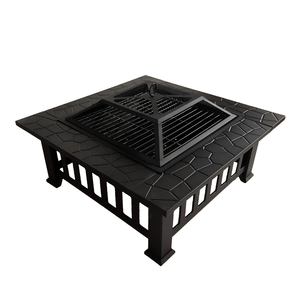 Accessori da Giardino: Tavolo da Esterno con Struttura KD, Caminetto Quadrato in Acciaio al Carbonio per Bruciare <span class=keywords><strong>Legna</strong></span> - Product Image 4