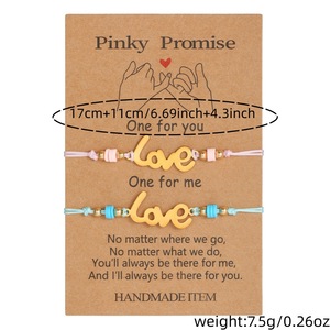 Conjunto de pulseras Pinky Promise para parejas, amuleto de amor, joyería hecha a mano de acero inoxidable para amantes, regalo unisex - Product Image 4