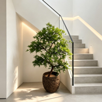 Arbre artificiel en faux plumes de frêne sur mesure, fait main, pour la décoration de meubles, de galeries, d'hôtels et de villas