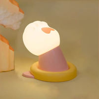 Lampe de nuit en silicone en forme d'animal, lampe LED douce au toucher, à intensité variable, pour enfants, bébé, cadeau pour la chambre d'enfant