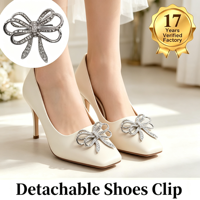 Clips de chaussures amovibles avec nœud en strass, accessoires de luxe DIY pour talons de mariée et de fête