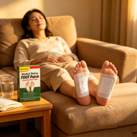 Patchs détoxifiants pour les pieds au charbon de bambou et à l'armoise, marque privée Winstown, pour adultes, améliorent l'immunité, soulagent le stress, favorisent le sommeil.