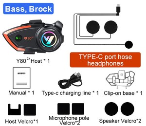 Y80-2X full duplex 800m xe máy liên lạc trong phạm vi liên lạc không dây Tai nghe cho xe máy Mũ bảo hiểm với rõ ràng chất lượng âm thanh - Product Image 2