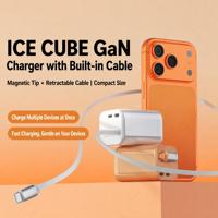 Pengisi Daya Dinding Tipe C GaN Adaptor Pengisian Cepat 25W PD 3.0 QC 3.0 Kabel Dapat Ditarik Colokan Lipat Pengisian Cepat untuk Ponsel Tablet