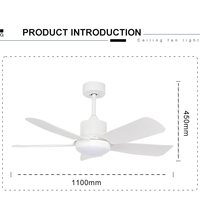 Ventilateur de plafond LED moderne et silencieux avec moteur DC sans balais, télécommande, intensité variable, décoratif et luxueux pour chambre, salon, hôtel