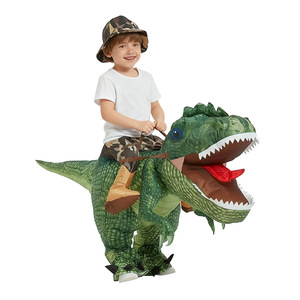 Divertido Disfraz de Dinosaurio Inflable para Familias, Disfraz de Mascota Animatrónica de Dinosaurio T-Rex Raptor para Adultos, Ideal para Cumpleaños - Product Image 1
