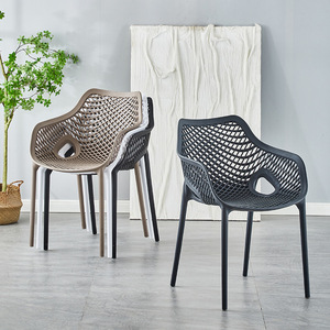 Sillón Apilable Contemporáneo para Cafetería, con Asiento y Respaldo Transpirables, Resistente a la Intemperie, para Exteriores - Product Image 3