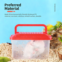 Boîte de transport transparente pour petits animaux, cage portable pour hamster et tortue, boîte de transport mini incassable pour l'élevage à domicile et en extérieur