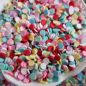 Slime Sprinkles en argile polymère pour bricolage, 1kg, rouge, bleu, coloré, rond, cercles, confettis, tranches - Product Image 5