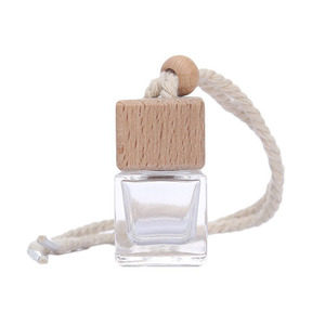 8ml Square Empty Glass Essential Oil Hanging Car Fragrance <b>Bottle</b> Container - Product Image 4