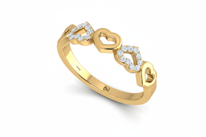 แหวนทองคำ14K สำหรับผู้หญิงเพชรธรรมชาติ20เม็ดกลมดีไซน์สว่างสดใส - Product Image 4