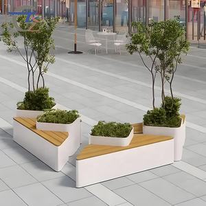 Banc de jardin multifonctionnel en bois anticorrosion élégant, service complet, matériau GRC durable - Product Image 1
