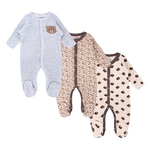 Mameluco de Algodón Puro para Recién <span class=keywords><strong>Nacido</strong></span>, Manga Larga, Tres Estaciones, Ropa de Dormir para Bebé, Transpirable, con Estampados de Osos/Florales - Product Image 1
