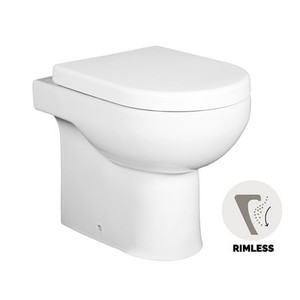 Inodoro Suspendido sin Borde, 38 cm de Ancho, 43 cm de Altura, Cajón Universal - Product Image 3
