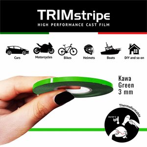 Strisce adesive Kawa Trim Green per auto 3mm X 10m attrezzature per la riparazione del corpo - Product Image 1