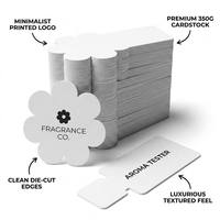 Tarjetas de Prueba de Perfume Personalizadas de Lujo con Estampado en Caliente con Lámina Dorada, Papel Absorbente para Muestras de Fragancias, Venta al Por Mayor