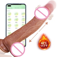 Vibrador Realista con Movimiento de Empuje, Juguete Sexual con 10 Vibraciones, Pene Telescópico con Calefacción y Simulación para Mujeres