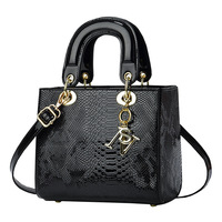 Sac fourre-tout structuré de luxe grande capacité, motif lézard, inspiré de la princesse Diana, avec doublure en PU, pour soirées