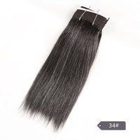 Cheveux brésiliens Remy à double trame, tissage court Yaki lisse # 44 # 34 # 51 # 280 lots de mèches grises mélangées effet piano, permanentées