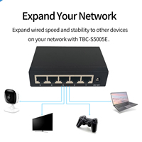 Conmutador de Red Ethernet Gigabit TiNCAM OEM con 5 Puertos de 10/100/1000 Mbps, LAN No Administrada, Divisor de Internet RJ45