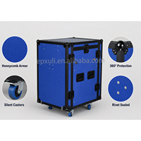 Valise de transport 12+4U à trois portes, monocouche, avec roues de 3 pouces, deux plateformes latérales et cadre de levage, pour équipements audio, avec logo personnalisé