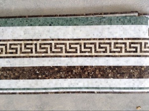Azulejo de borde de mosaico de mármol <span class=keywords><strong>para</strong></span> piscina, decoración rectangular, <span class=keywords><strong>azulejos</strong></span> de borde de mosaico de piedra <span class=keywords><strong>para</strong></span> suelo de pared de baño - Product Image 5