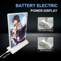 Boîte lumineuse publicitaire LED double face rechargeable avec base de table, écologique, 3000 lumens, cadre en alliage d'aluminium, affichage intérieur pour magasin