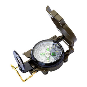 เข็มทิศตั้งแคมป์กลางแจ้งแบบพกพาอเนกประสงค์แบบพลิกด้านบนชนิดมือถือสีเขียวทหาร - Product Image 1