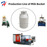 Ligne de production de seaux pour lait/couscous/huile d'olive, machine de formage par étirage à presse hydraulique pour le tirage profond en aluminium et acier inoxydable