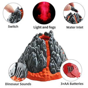 Jinying nueva figura de dinosaurio de dibujos animados juguetes homínido simular escenas volcánicas con sonido luz humo guardar el dinosaurio - Product Image 4