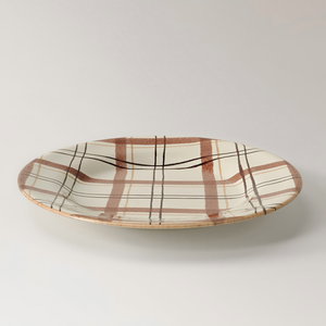 Juego de Platos de Estilo Nórdico, Vajilla Artesanal con Diseño a Cuadros, Plato Redondo para el Hogar, Plato de Cerámica Personalizado para Bodas - Product Image 4