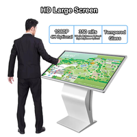 Kiosque d'information interactif à écran tactile horizontal numérique en libre-service de 43, 55 et 65 pouces, 1080P/4K, pour usage commercial