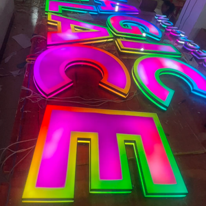 Letras de Canal con Iluminación Frontal LED RGB Personalizadas, Letreros Acrílicos 3D que Cambian de Color, Transformador <span class=keywords><strong>para</strong></span> Letreros de Tiendas, Uso en Bodas y Tiendas de Cigarrillos - Product Image 3
