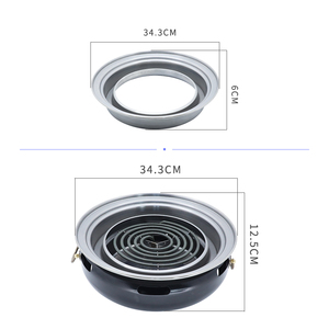 Parrilla eléctrica para barbacoa Pinnovo, Mesa integrada para barbacoa, mesa redonda, parrilla para barbacoa, <span class=keywords><strong>horno</strong></span> para salida de aire superior - Product Image 3