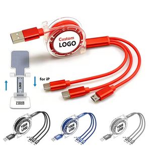 Regalos Promocionales al por Mayor, Cables de Datos 3 en 1 con Logotipo Personalizado para Todos los Teléfonos 3.0, Cable de Carga - Product Image 1