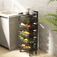 Chariot de cuisine rotatif Joyings pour gagner de la place, avec 5 paniers rotatifs en fil métallique et supports et étagères en métal robustes