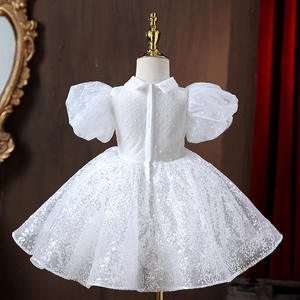 Nouvelle robe de fête d'anniversaire pour filles en tulle à paillettes de qualité supérieure avec boutons pour bébé de chez Aibaba Express - Product Image 5