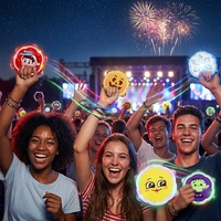Tambourin LED rond de 5 pouces, néon, sonore, en PVC/ABS durable, thème romantique, cadeau pour les fêtes, les événements, les activités promotionnelles
