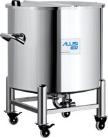 Réservoir de stockage vertical en acier inoxydable 304 316 scellé et mobile pour liquides (vin, huile, eau, liqueur) – 100L, 200L, 500L, 1000L