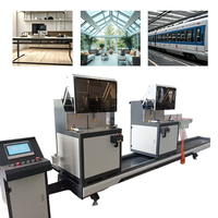 Sierra de corte CNC de doble cabezal totalmente cerrada, sierra ingletadora de precisión multiángulo para fábrica de perfiles de aluminio