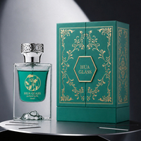 Flacon de parfum vide en verre 50 ml, best-seller, avec fond artistique, couvercle décoratif unique en Zamac, pulvérisateur à fine brume, finition colorée