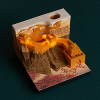 Bloc-notes personnalisable en papier imprimé numérique style chinois, souvenir culturel 3D Grande Muraille