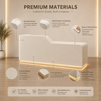 Comptoir de réception moderne minimaliste à LED, sur mesure, pour salon, bureau, spa, avec armoire de rangement