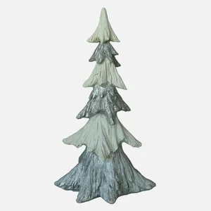 クリスマスデコレーション18インチ卸売人工樹脂クリスマスツリーデコレーションウッドエフェクトポリレジンクリスマスツリー