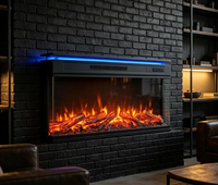 Cheminée électrique suspendue en acier de luxe, écologique, faible consommation, chauffage par feu, lumière ambiante LED multicolore, hôtel moderne