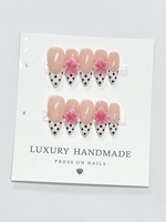Vente en gros de faux ongles en acrylique peints à la main de haute qualité, colle pour ongles, magnifiques ongles de luxe à couverture complète, design 3D personnalisé