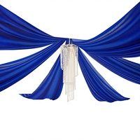 DUOBAO Rideaux en Chiffon Bleu Royal 5x20 pieds |   6 rideaux de fond de scène élégants et transparents pour mariage |   Tente de réception pour photographie et événements festifs