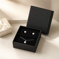 Boîte cadeau noire texturée avec couvercle pour bijoux et boucles d'oreilles, impression personnalisée, rigide, robuste, de qualité supérieure, vente en gros, directement de l'usine
